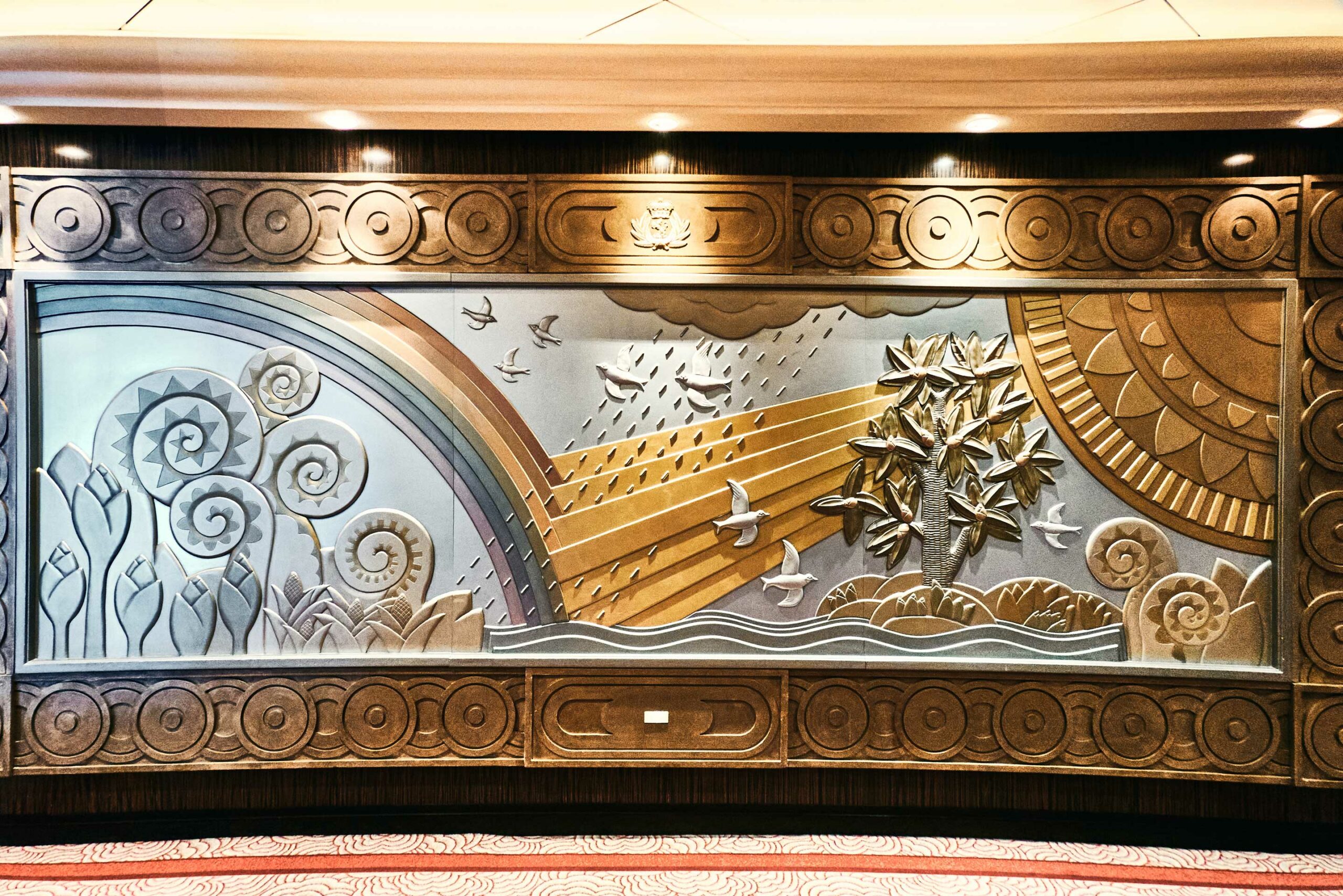 Detailaufnahme Queen Mary Schiff Gemälde